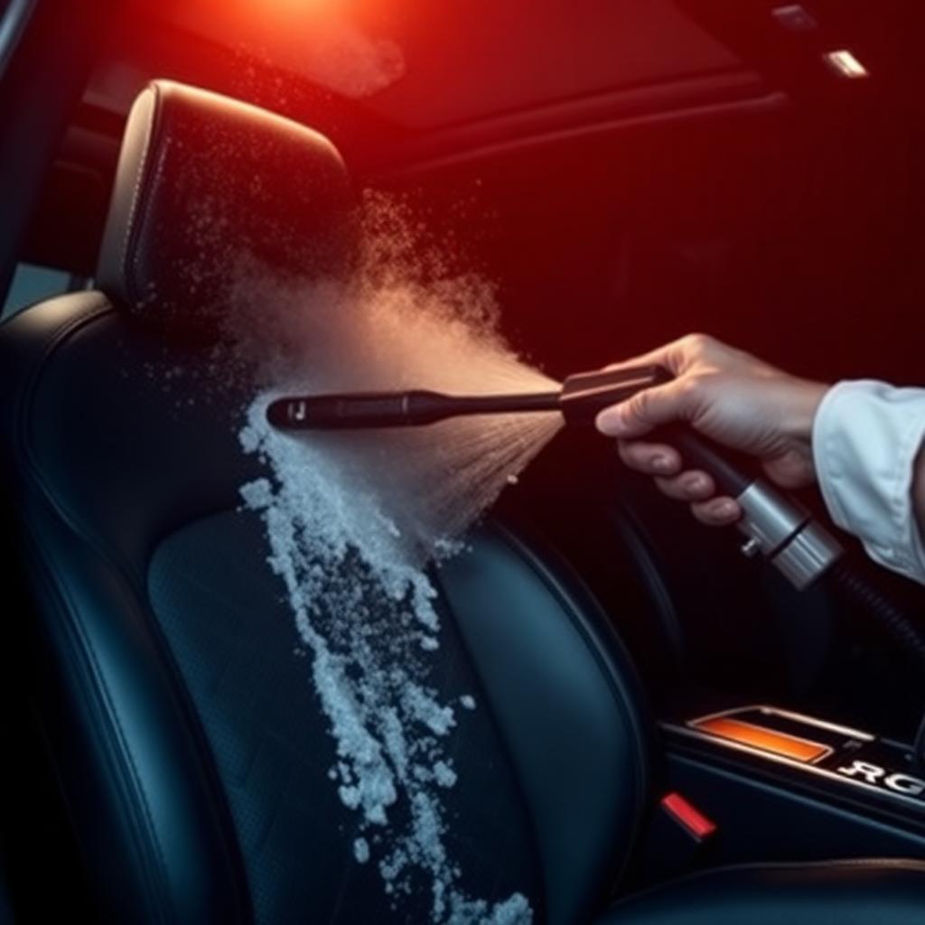Professional steam cleaning of leather seats